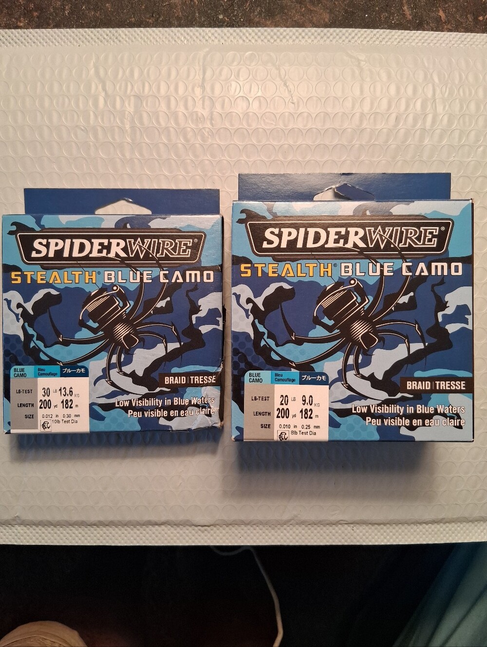 3 Spiderwire Stealth Blue Camo Braid Tresse Fishing Line